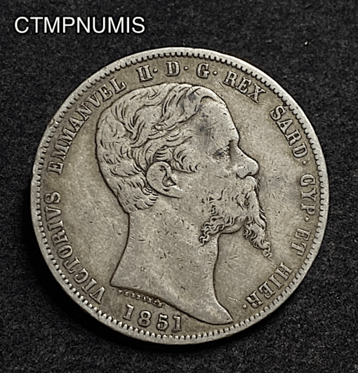 ,MONNAIE,ITALIE,5,LIRE,ARGENT,1851,GENES,
