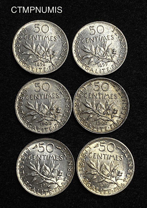 ,MONNAIE,50,CENTIMES,SEMEUSE,1900,1902,