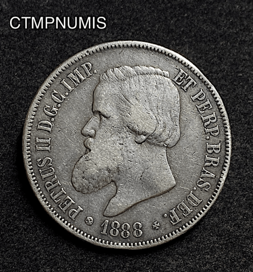 ,MONNAIE,BRESIL,ARGENT,2000,REIS,1888,