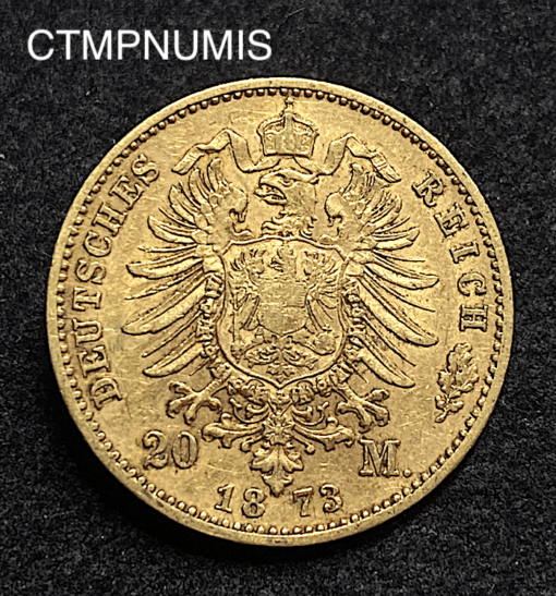 ,MONNAIE,WURTTEMBERG,20,MARK,OR,1873,