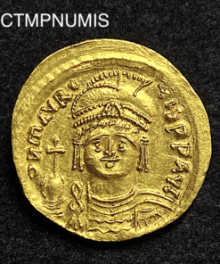 ,MONNAIE,BYSANTINE,SOLIDUS,MAURICE,TIBERE,OR,
