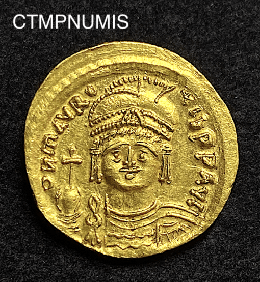 ,MONNAIE,BYSANTINE,SOLIDUS,MAURICE,TIBERE,OR,