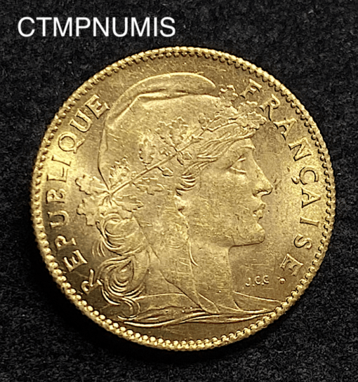 MONNAIE,10,FRANCS,OR,COQ,1914,