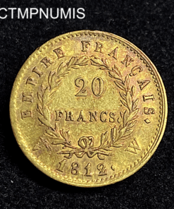 ,MONNAIE,20,FRANCS,OR,NAPOLEON,1812,W,LILLE,