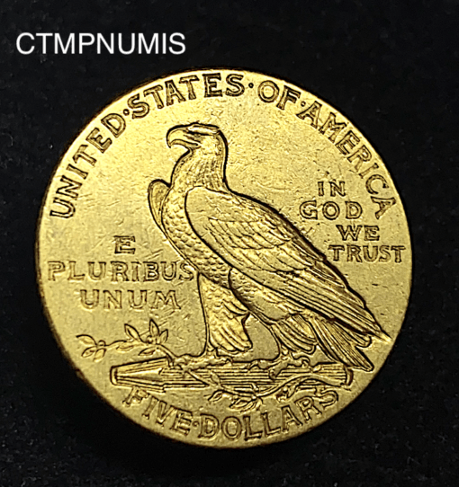 ,MONNAIE,ETATS,UNIS,5,DOLLAR,OR,INDIEN,1908,