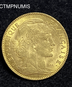 ,MONNAIE,10,FRANCS,OR,COQ,1910,