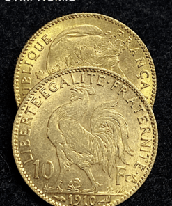 ,MONNAIE,10,FRANCS,OR,COQ,1910,