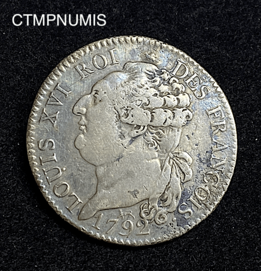 ,MONNAIE,LOUIS,XVI,CONSTITUTION,1/2,ECU,3,LIVRE,1792,