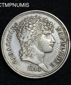 ,MONNAIE,2,LIRE,1813,JOACHIM,MURAT,NAPLES,