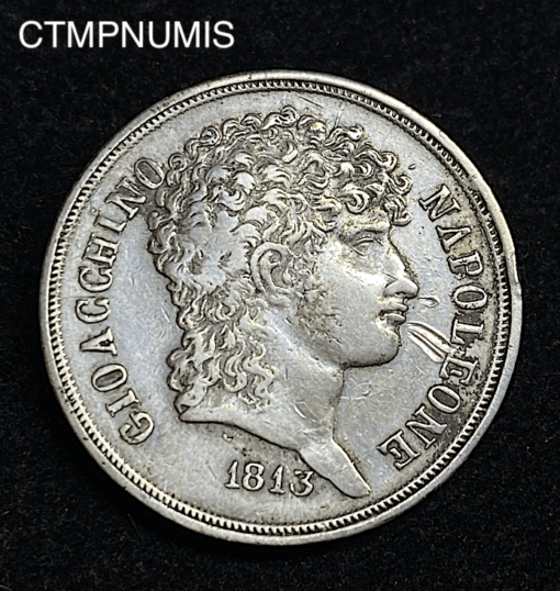 ,MONNAIE,2,LIRE,1813,JOACHIM,MURAT,NAPLES,