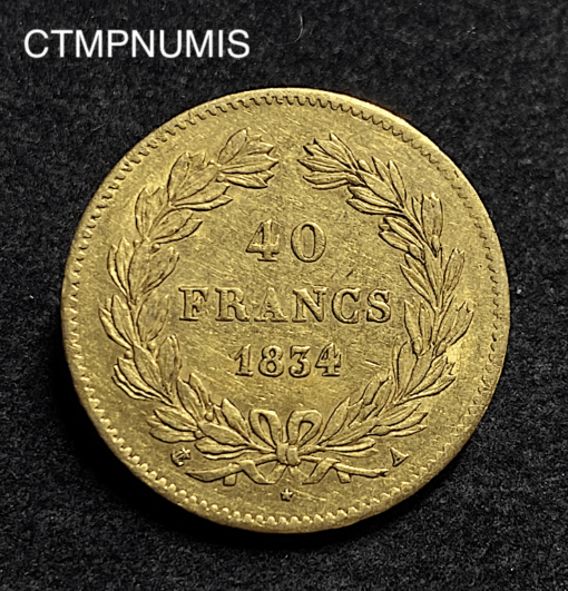 ,MONNAIE,40,FRANCS,OR,LOUIS,PHILIPPE,1834,