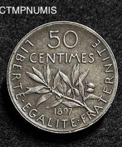 ,MONNAIE,50,CENTIMES,ARGENT,SEMEUSE,1897,