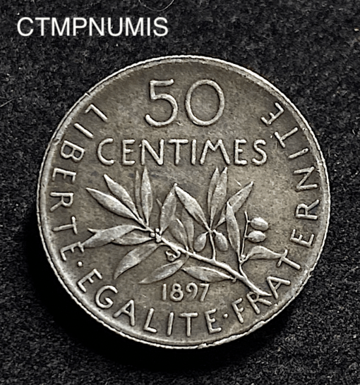 ,MONNAIE,50,CENTIMES,ARGENT,SEMEUSE,1897,