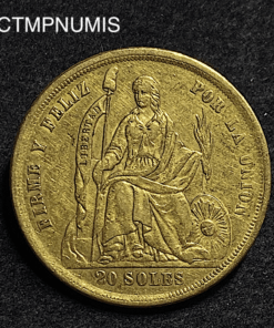 ,MONNAIE,PEROU,20,SOLES,OR,1863,