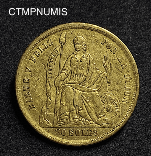 ,MONNAIE,PEROU,20,SOLES,OR,1863,