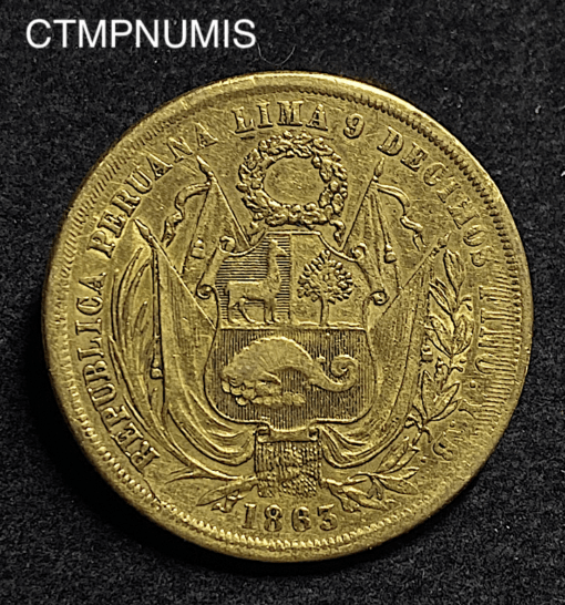 ,MONNAIE,PEROU,20,SOLES,OR,1863,