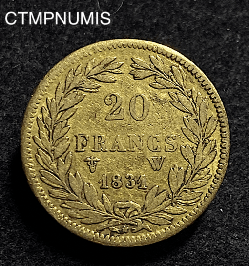 ,MONNAIE,20,FRANCS,OR,1831,W,LILLE,