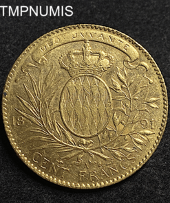 ,MONNAIE,MONACO,100,FRANCS,OR,ALBERT,1891,