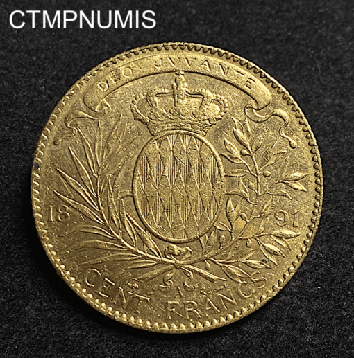 ,MONNAIE,MONACO,100,FRANCS,OR,ALBERT,1891,