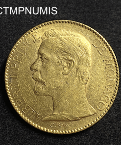 ,MONNAIE,MONACO,100,FRANCS,OR,ALBERT,1891,