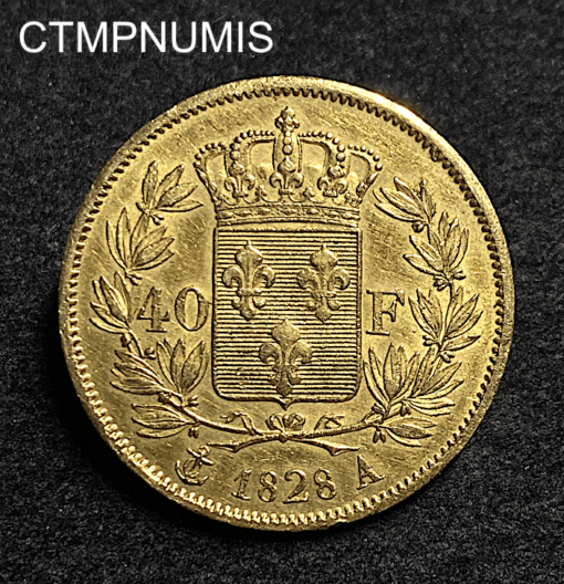,MONNAIE,40,FRANCS,OR,CHARLES,X,1828,