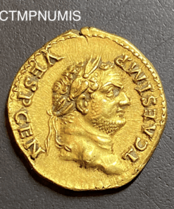 ,MONNAIE,ROMAINE,AUREUS,TITUS,PAX,AUG,OR,