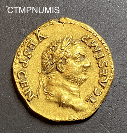 ,MONNAIE,ROMAINE,AUREUS,TITUS,PAX,AUG,OR,