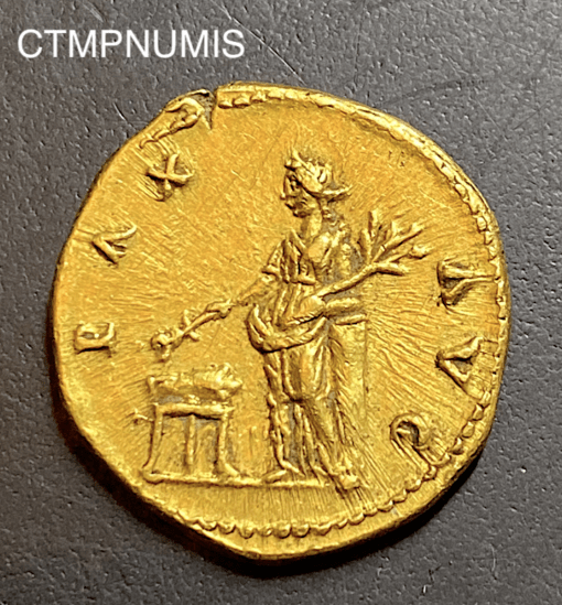 ,MONNAIE,ROMAINE,AUREUS,TITUS,PAX,AUG,OR,