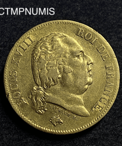 ,MONNAIE,40,FRANCS,OR,LOUIS,XVIII,1818,