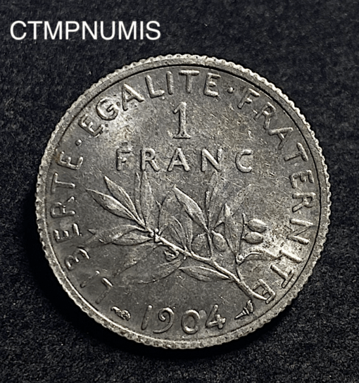 ,MONNAIE,1,FRANCS,ARGENT,SEMEUSE,1904,