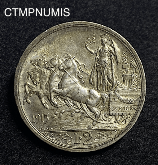 ,MONNAIE,ITALIE,2,LIRE,ARGENT,1915,