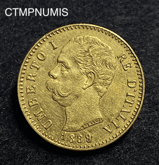 ,MONNAIE,ITALIE,20,LIRE,OR,1889,