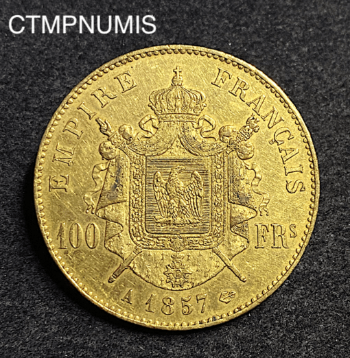 ,MONNAIE,100,FRANCS,OR,NAPOLEON,1857,