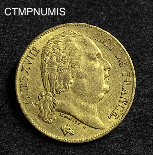 ,MONNAIE,20,FRANCS,OR,LOUIS,XVIII,1819,
