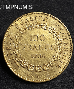 ,MONNAIE,100,FRANCS,OR,GENIE,1906,