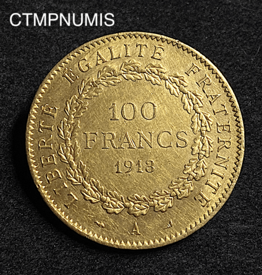 ,MONNAIE,100,FRANCS,OR,GENIE,1913,