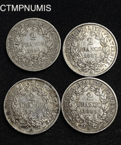 ,MONNAIE,2,FRANCS,ARGENT,CERES,1881,87,94,95,LOT,