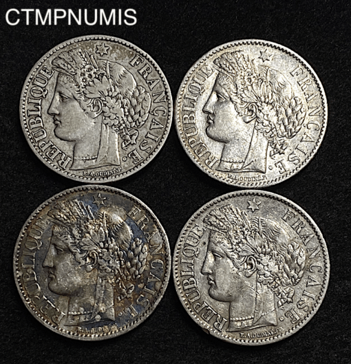 ,MONNAIE,2,FRANCS,ARGENT,CERES,1881,87,94,95,LOT,