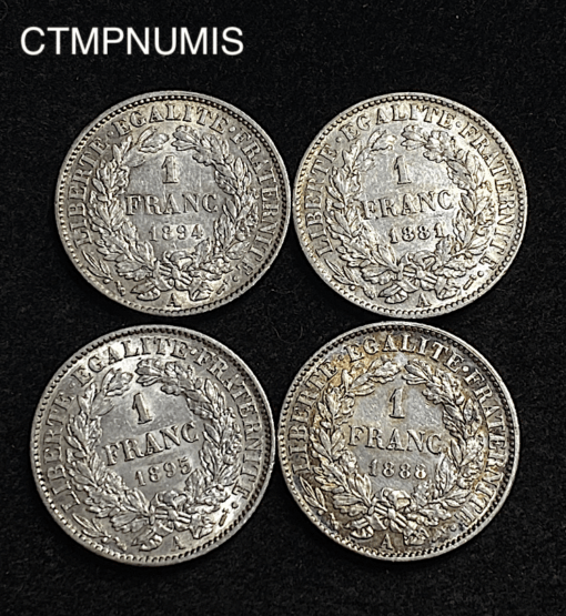 ,MONNAIE,1,FRANC,ARGENT,CERES,1881,1888,1894,1895,