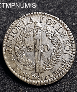 ,MONNAIE,3,DENIERS,LOUIS,XVI,CONSTITUTION,1792,D,LYON,