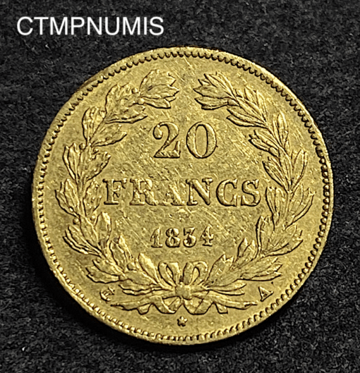 ,MONNAIE,20,FRANCS,OR,LOUIS,PHILIPPE,I°,1834,