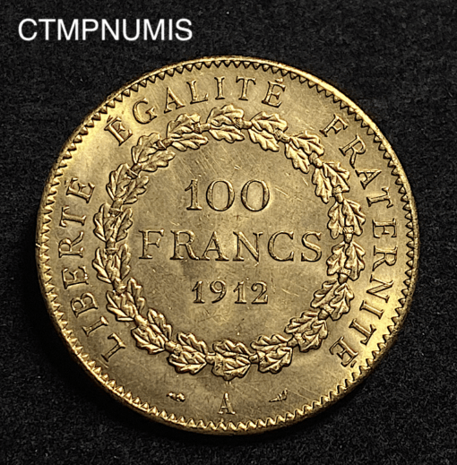,MONNAIE,100,FRANCS,OR,GENIE,1912,
