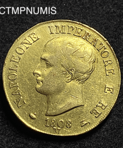 ,MONNAIE,ITALIE,40,LIRE,OR,NAPOLEON,1808,MILAN,