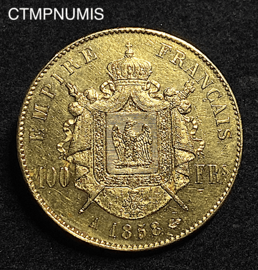 ,MONNAIE,100,FRANCS,OR,NAPOLEON,1858,