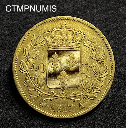 ,MONNAIE 40,FRANCS,OR,LOUIS,XVIII,1817,