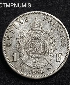 ,MONNAIE,1,FRANC,ARGENT,NAPOLEON,1868,STRASBOURG,