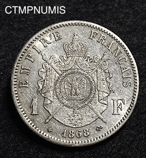 ,MONNAIE,1,FRANC,ARGENT,NAPOLEON,1868,STRASBOURG,