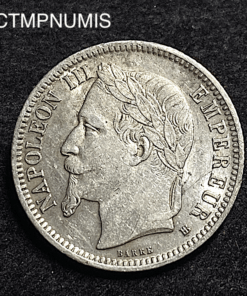 ,MONNAIE,1,FRANC,ARGENT,NAPOLEON,1868,STRASBOURG,