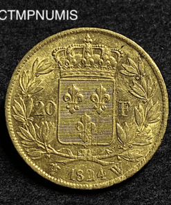 ,MONNAIE,20,FRANCS,OR,LOUIS,XVIII,1824,W,LILLE,