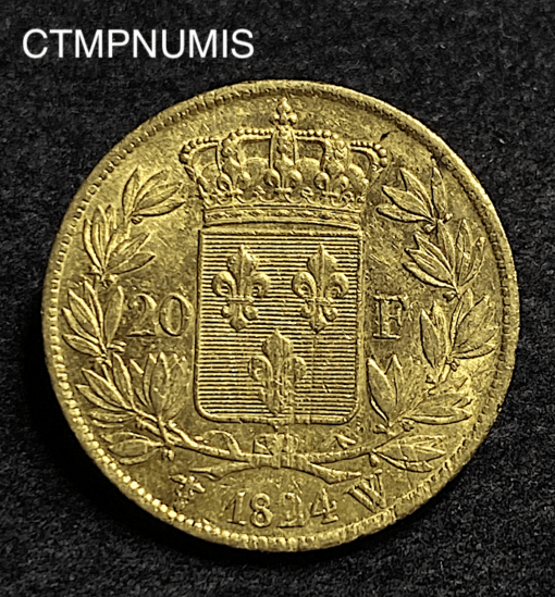,MONNAIE,20,FRANCS,OR,LOUIS,XVIII,1824,W,LILLE,